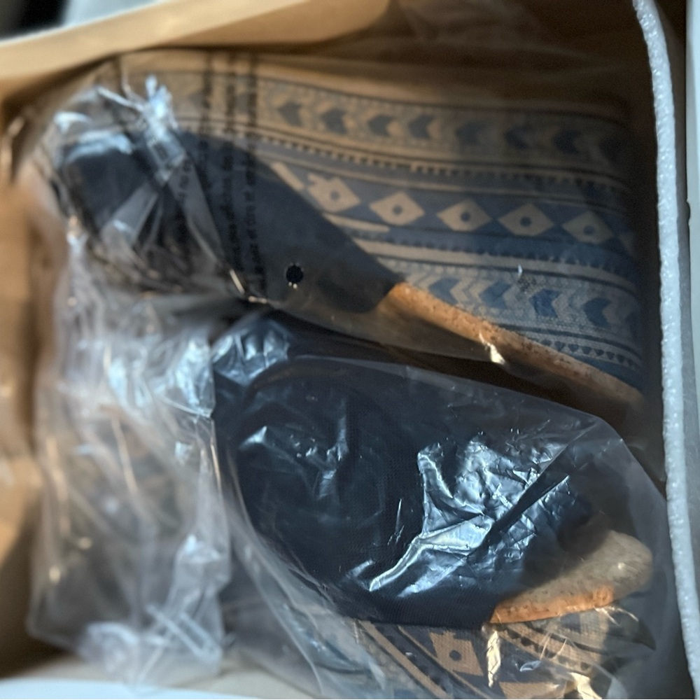 Lucky Brand Blue and Tan Wedges